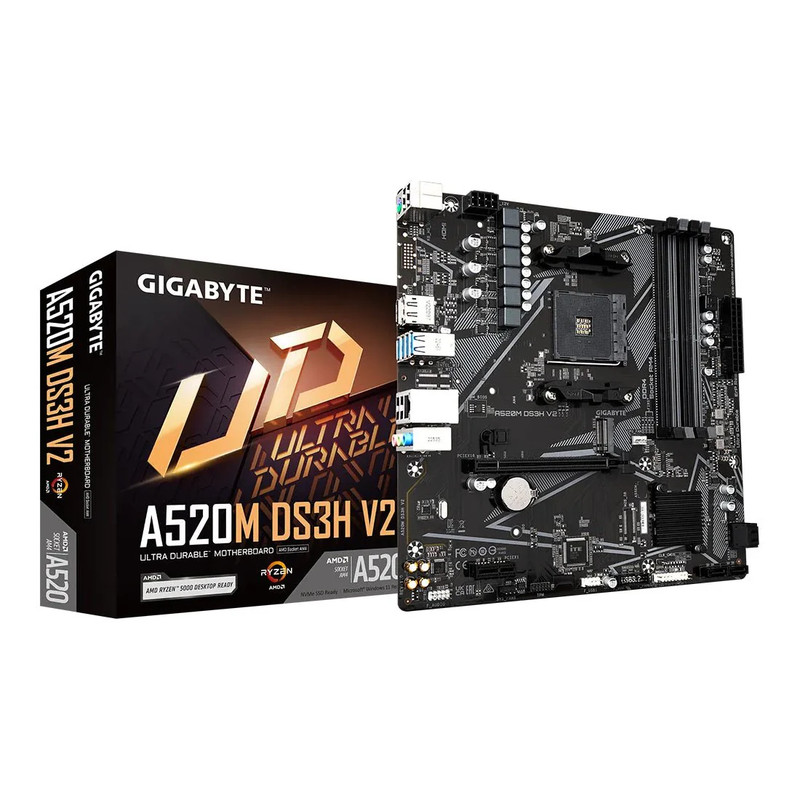 Gigabyte A520M DS3H V2 DDR4 AM4 Micro ATX Gaming Motherboard - لوحة الأم